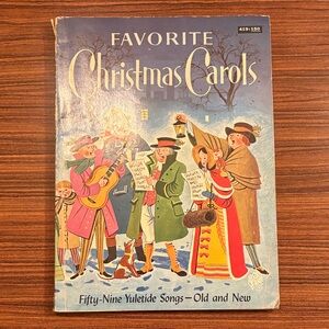 Favorite Christmas Carols Book - Blue Illustrated Cover